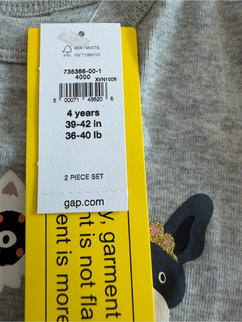GAP Grey Halloween Dog Ghost Pumpkin Striped Cotton Pajamas Set 18-24 M, 2, 3, 4